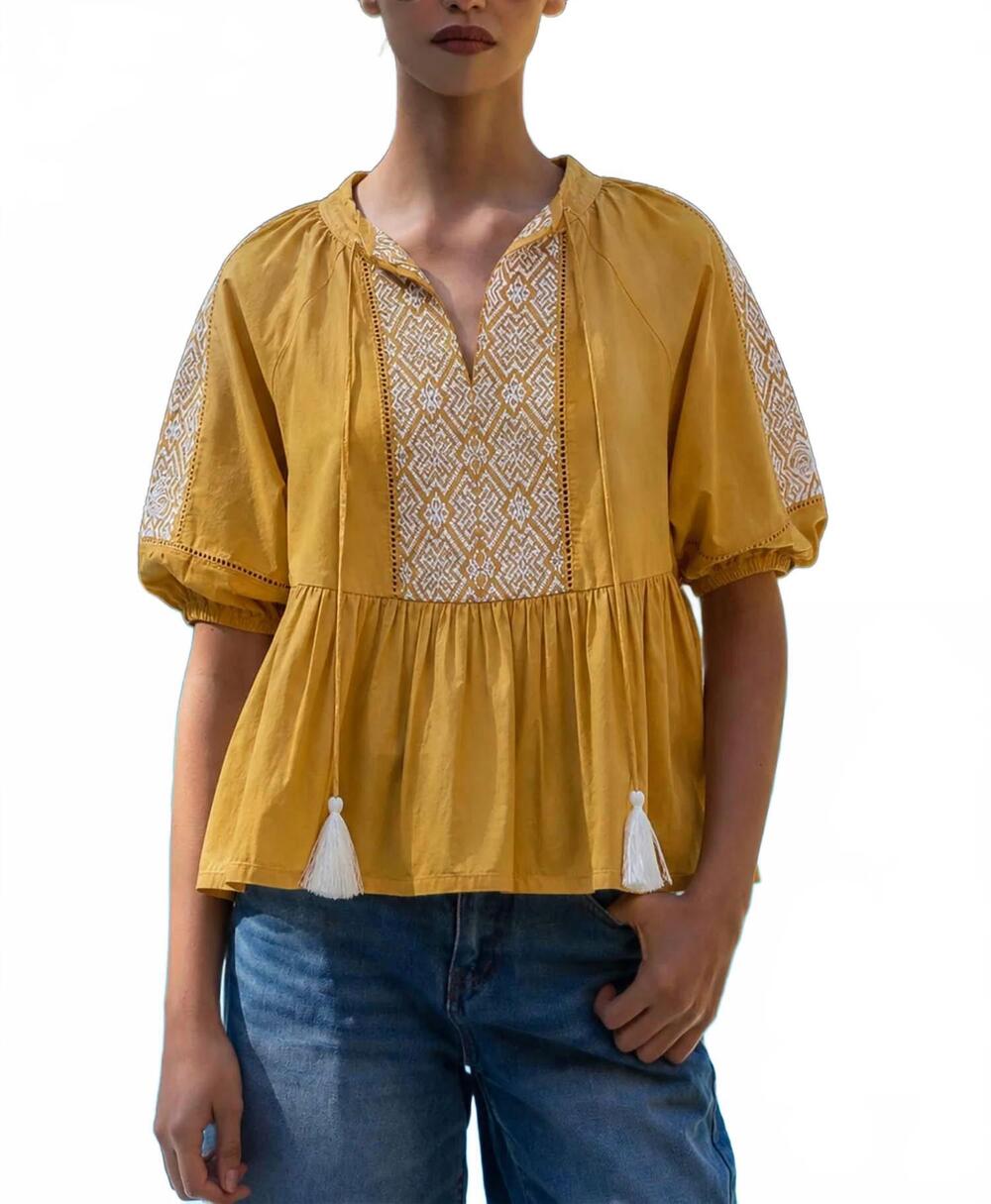 NEW ROSE AND ROSE eucalyptus geometric top in spice